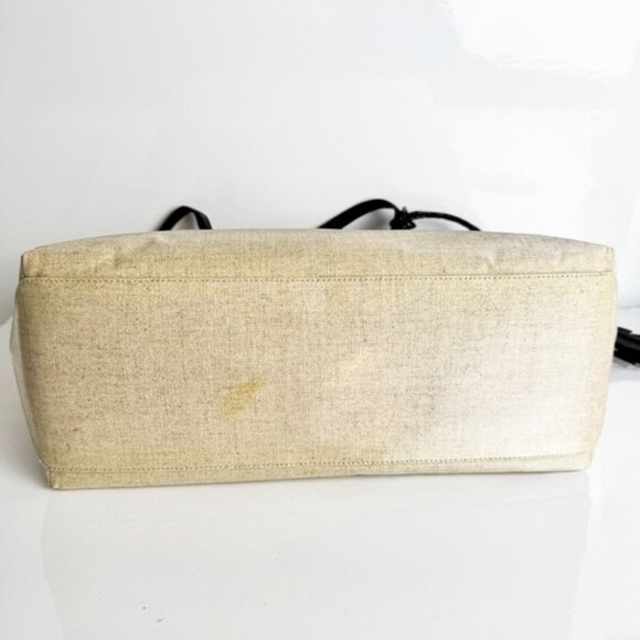 Nancy Gonzalez Medium Erica Linen & Crocodile Trim Tote - Picture 7 of 11